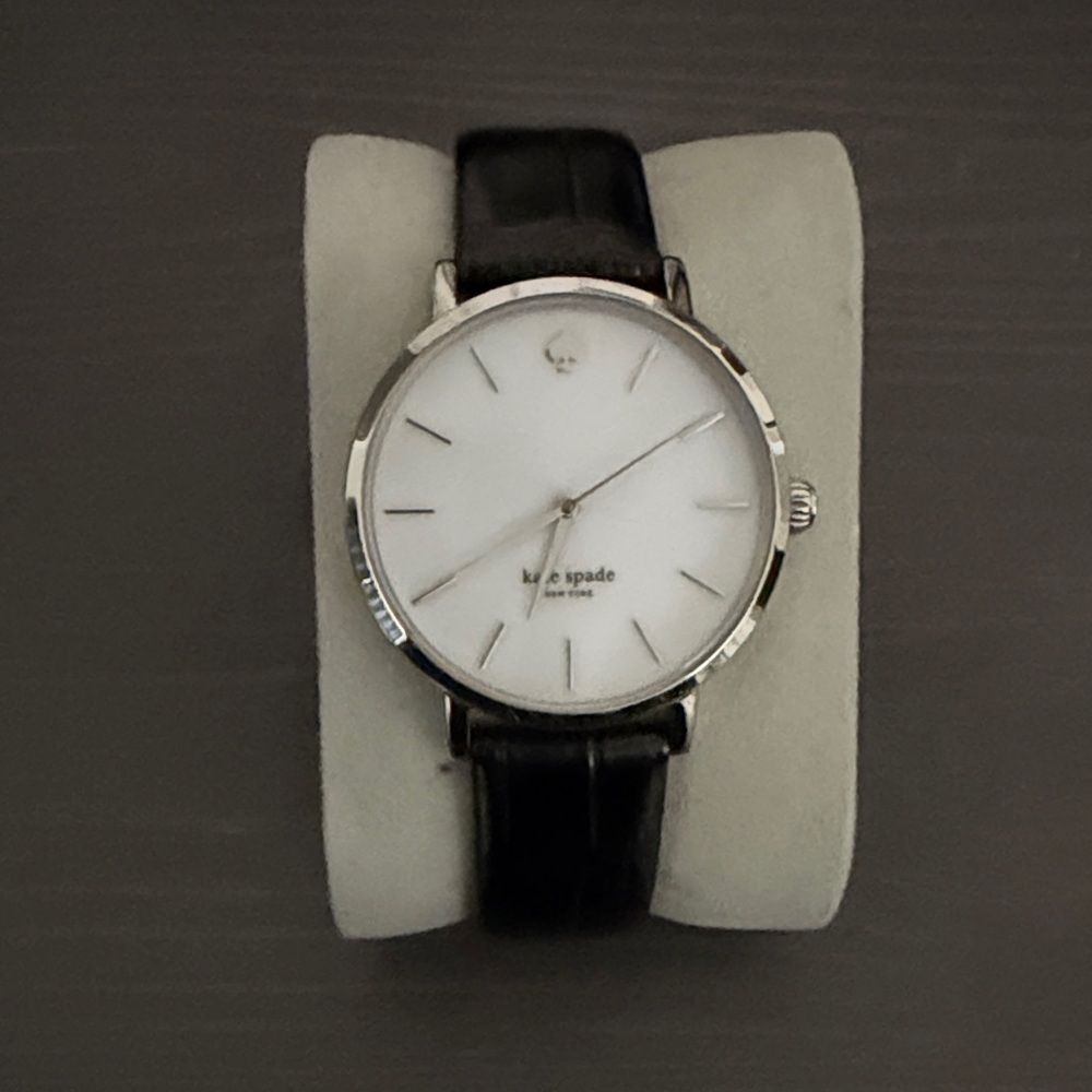Kate Spade Women's Watch with Black Strap and Silver Case